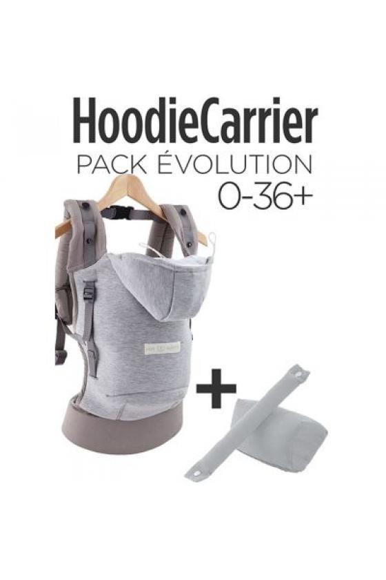 Hoodie Carrier gris athlétique avec pack extension naissance
