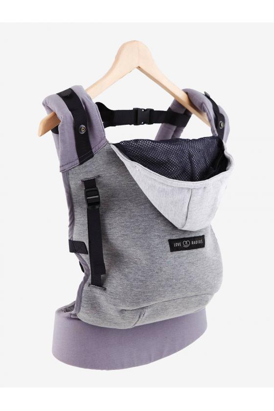 Hoodie Carrier gris flanelle avec pack extension naissance