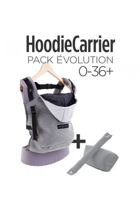 Hoodie Carrier gris flanelle avec pack extension naissance