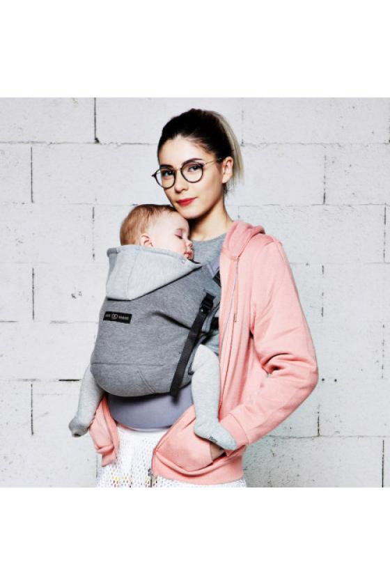 Hoodie Carrier gris flanelle avec pack extension naissance