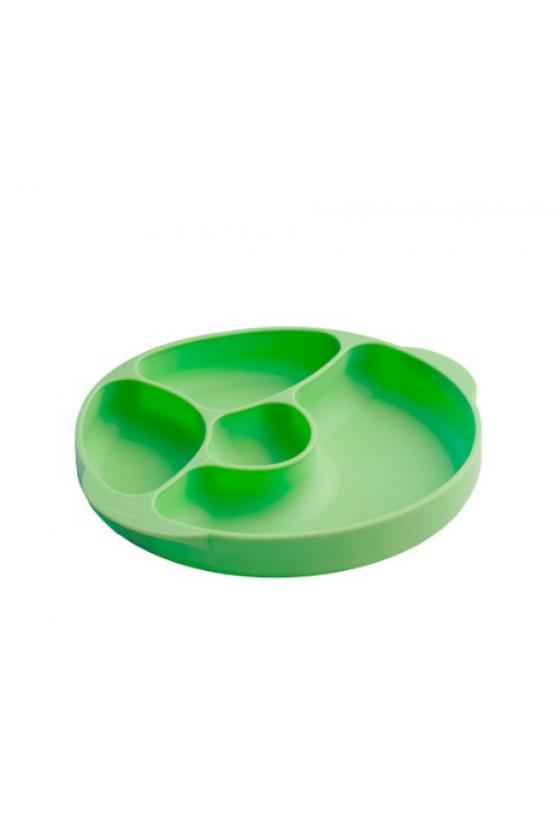 Assiette compartimentée en silicone - Verte