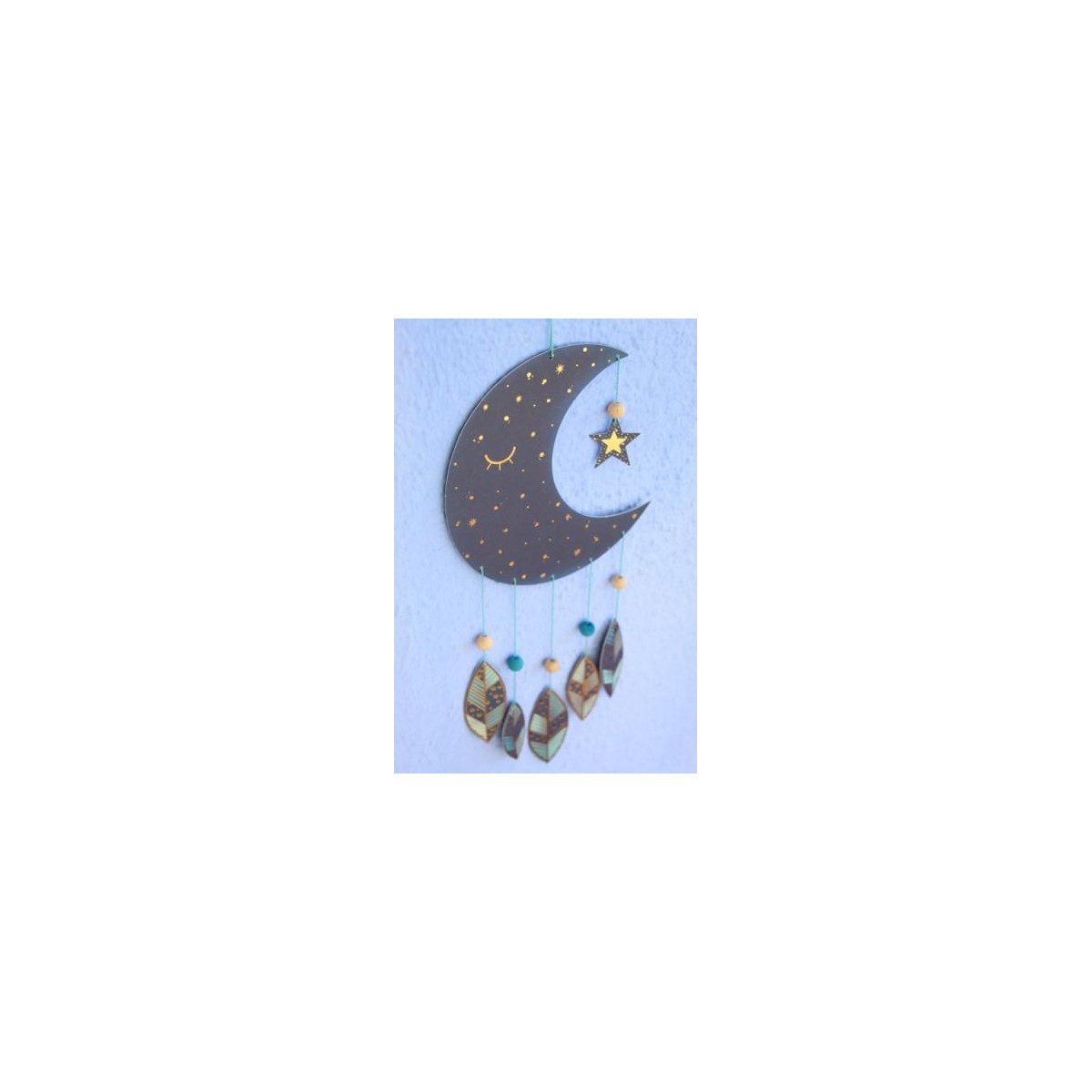 Mobile lune à fabriquer bleu nuit