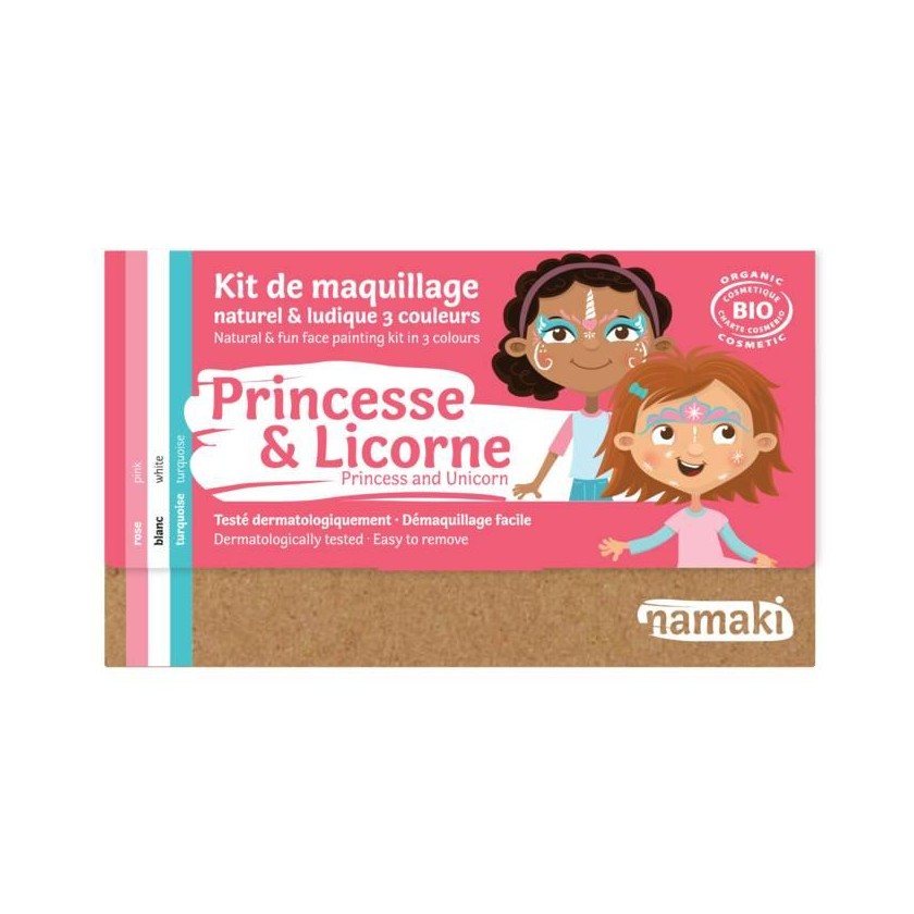 Kit de maquillage 3 couleurs princesse et licorne